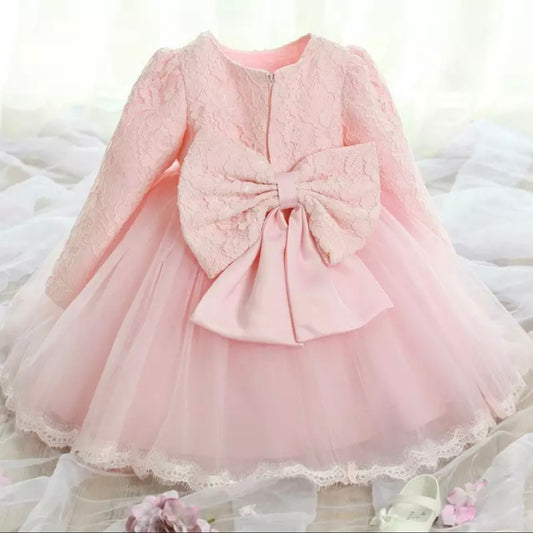 Popcorn pink Net Dress